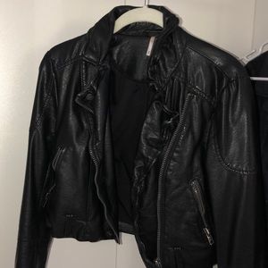 Gorgeous REAL leather Free People jacket